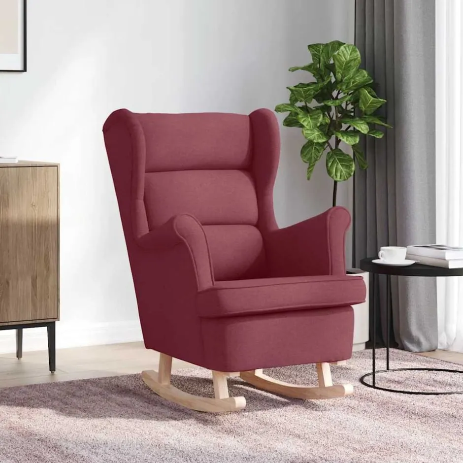 Discount vidaXL Gungstol 74x90x102 cm tyg Vinröd