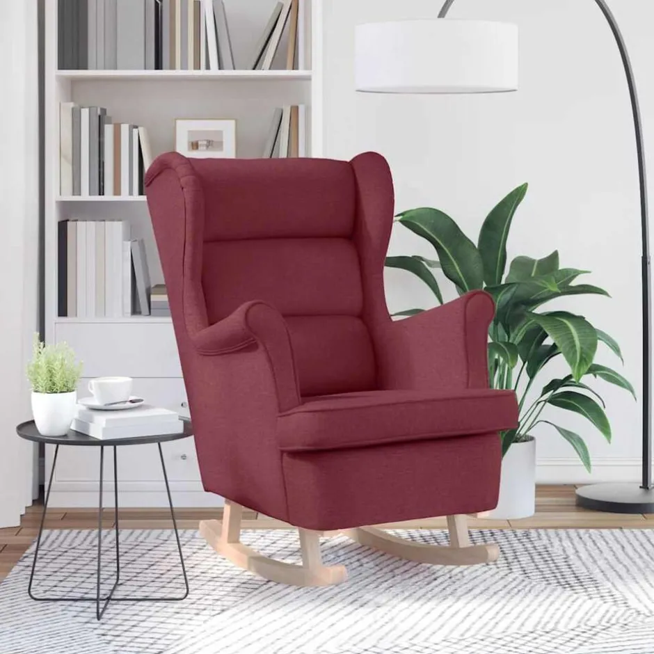 Discount vidaXL Gungstol 74x90x102 cm tyg Vinröd