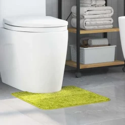 vidaXL Halkfri badmatta med toalettutskärning Grön 50 x 50 cm PP