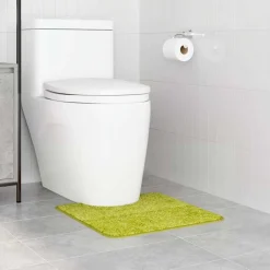 vidaXL Halkfri badmatta med toalettutskärning Grön 50 x 50 cm PP