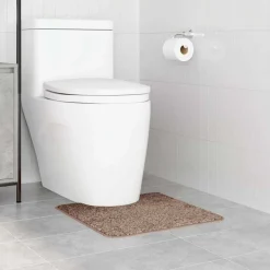 vidaXL Halkfri badmatta med toalettutskärning Brun 50 x 50 cm PP