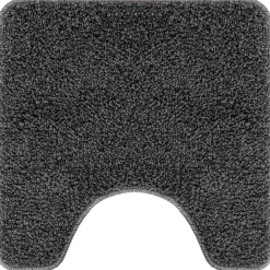 vidaXL Halkfri badmatta med toalettutskärning Mörkgrå 50 x 50 cm PP