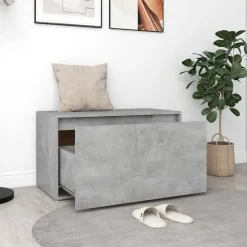vidaXL Hallbänk betonggrå 80x40x45 cm konstruerat trä