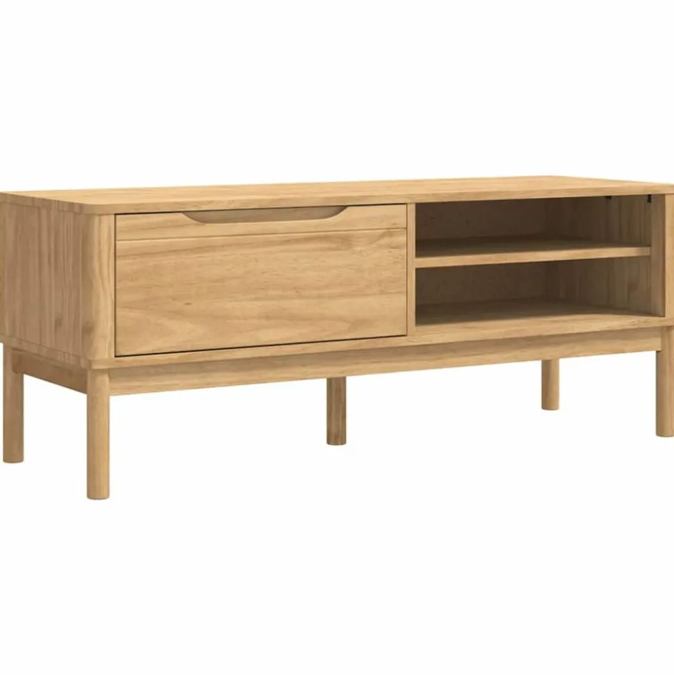 vidaXL Hallbänk med låda FLORO Vaxbrun 115 x 40 x 45 cm Massiv furu