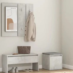 Clearance vidaXL Hallmöbler set konstruerat trä Betonggrå
