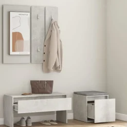 Clearance vidaXL Hallmöbler set konstruerat trä Betonggrå