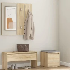 vidaXL Hallmöbler set sonoma-ek konstruerat trä