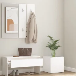 vidaXL Hallmöbler set konstruerat trä Vit