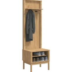 vidaXL Hallway skåp FLORO Vaxbrun 50 x 40 x 158 cm Massiv furu
