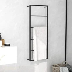 Sale vidaXL Handdukshängare 45x10x115 cm stål Svart