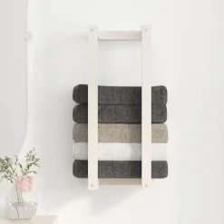 vidaXL Handduksställ Vit 23x18x60 cm massiv furu