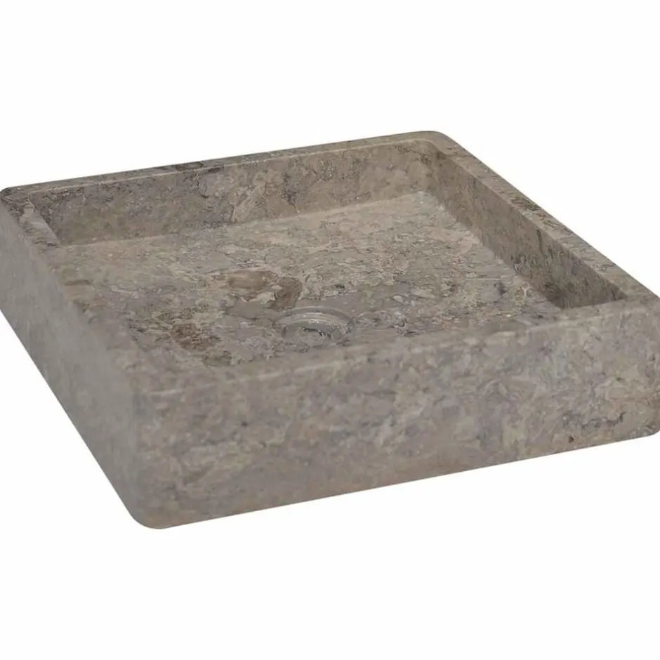 Hot vidaXL Handfat 40x40x10 cm marmor Grå