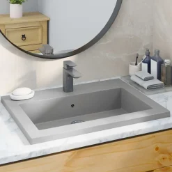 vidaXL Handfat granit 600x450x120 mm grå