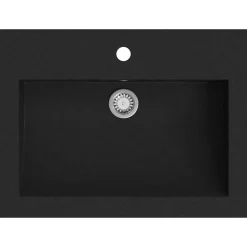 vidaXL Handfat granit 600x450x120 mm svart