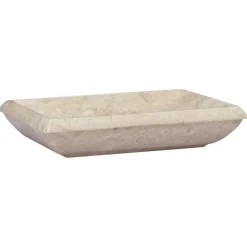vidaXL Handfat gräddvit 50x35x10 cm marmor