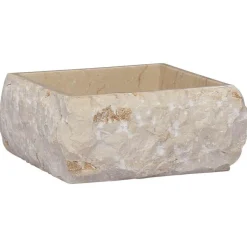 Outlet vidaXL Handfat gräddvit 30x30x13 cm marmor Kräm