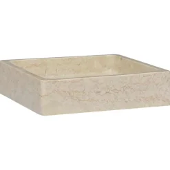 vidaXL Handfat gräddvit 40x40x10 cm marmor