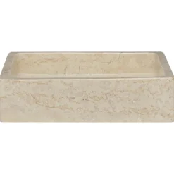 vidaXL Handfat gräddvit 40x40x10 cm marmor