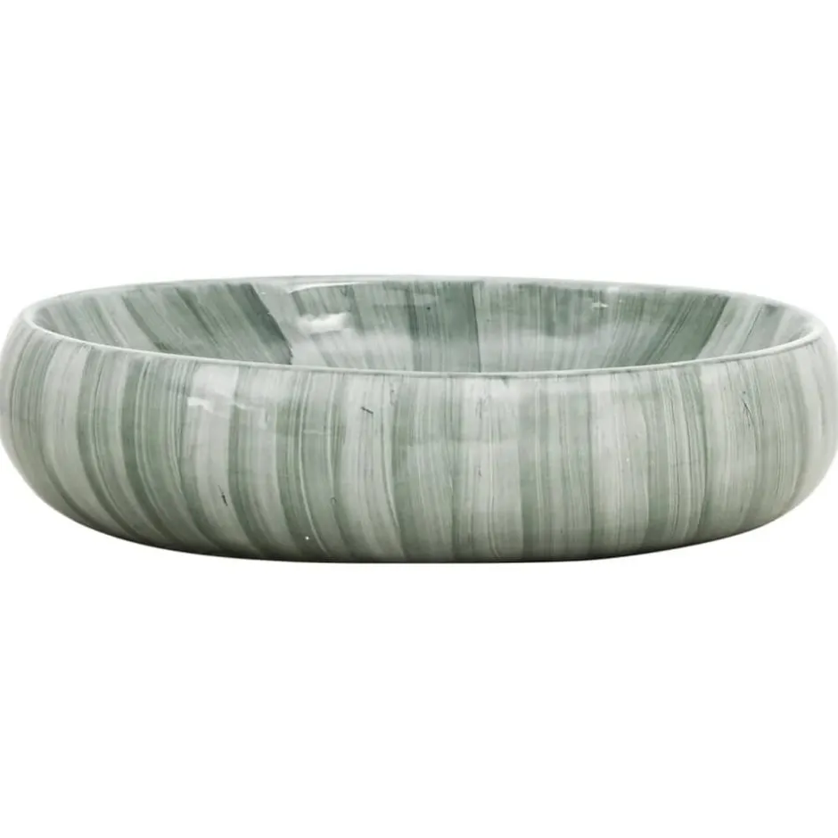Hot vidaXL Handfat oval 59x40x15 cm keramik Grön