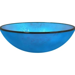 Hot vidaXL Handfat härdat glas 42x14 cm Blå