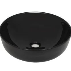 vidaXL Handfat keramik rund svart 41,5x13,5 cm