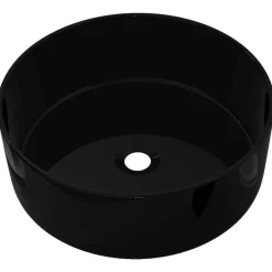 New vidaXL Handfat keramik rund 40x15 cm Svart