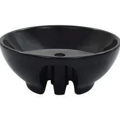 vidaXL Handfat med bräddavlopp 46,5x18 cm keramik svart