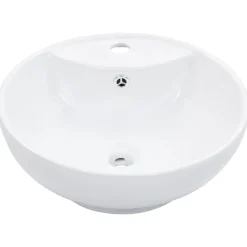 vidaXL Handfat med bräddavlopp 46,5x18 cm keramik vit