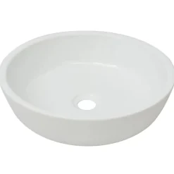 vidaXL Handfat rund keramik vit 42x12 cm