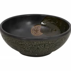 vidaXL Handfat svart rund Φ41x14 cm keramik