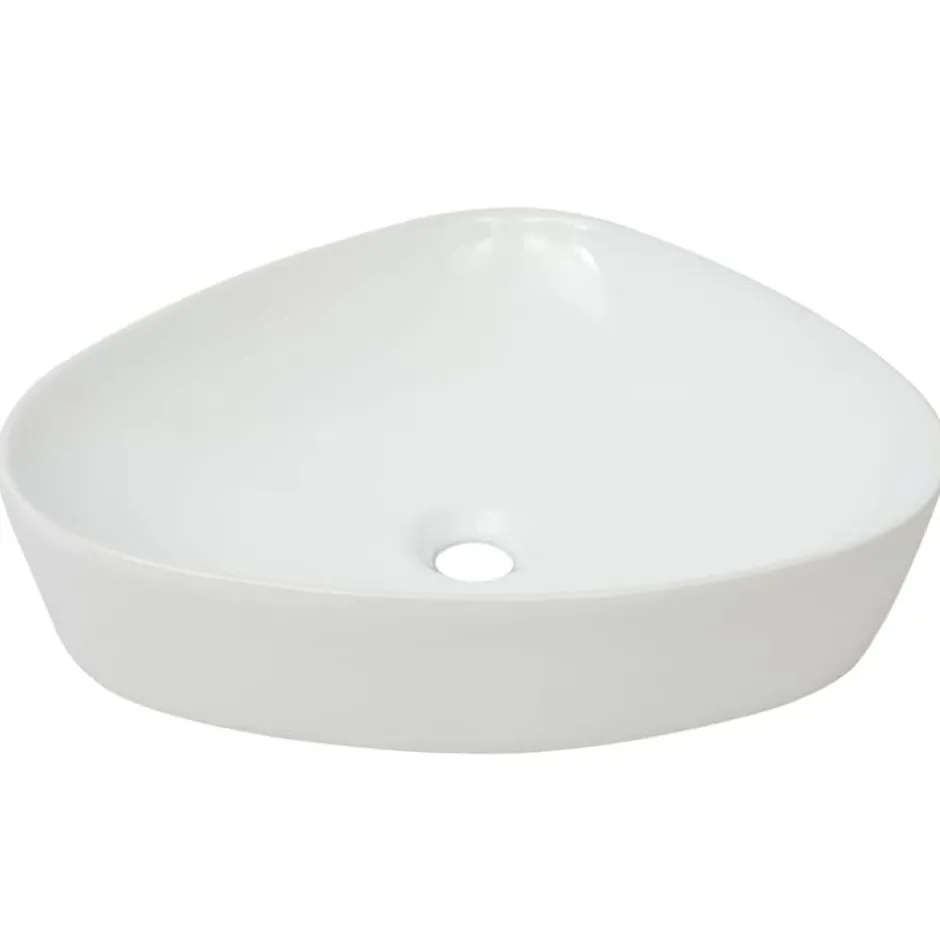 Clearance vidaXL Handfat triangulär keramik 50,5x41x12 cm Vit
