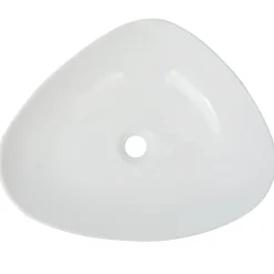 Clearance vidaXL Handfat triangulär keramik 50,5x41x12 cm Vit