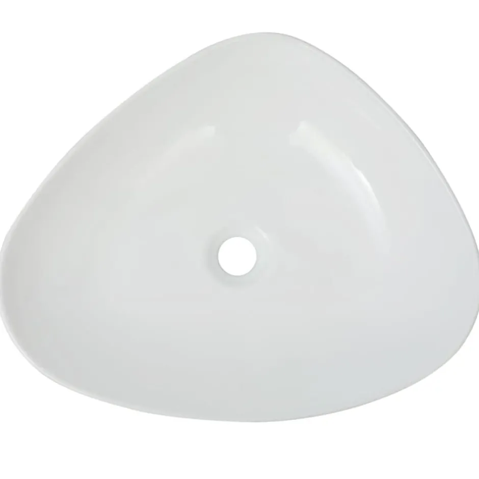 Clearance vidaXL Handfat triangulär keramik 50,5x41x12 cm Vit