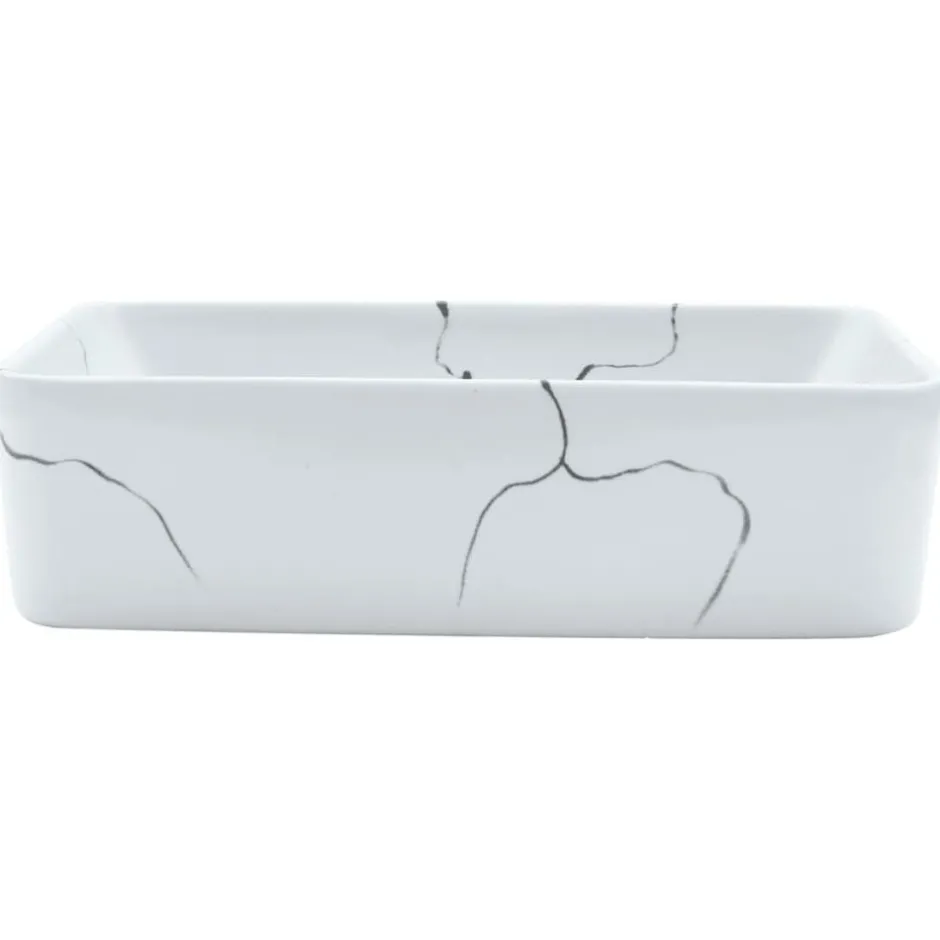 Discount vidaXL Handfat rektangulär 46x35,5x13 cm keramik Vit