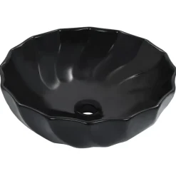 vidaXL Handfat 46x17 cm keramik svart