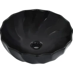 vidaXL Handfat 46x17 cm keramik svart