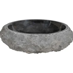vidaXL Handfat 40x12 cm marmor svart