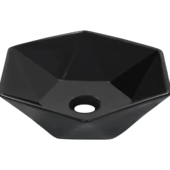 vidaXL Handfat 41x36,5x12 cm keramik svart