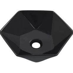 vidaXL Handfat 41x36,5x12 cm keramik svart