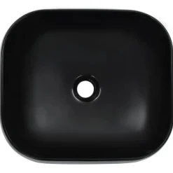 vidaXL Handfat 44,5x39,5x14,5 cm keramik svart