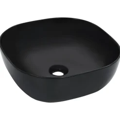 vidaXL Handfat 42,5x42,5x14,5 cm keramik svart