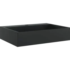 vidaXL Handfat 50x38x11 cm mineralgjuten/marmor matt svart