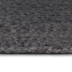Clearance vidaXL Handgjord jutematta rund 90 cm Mörkgrå