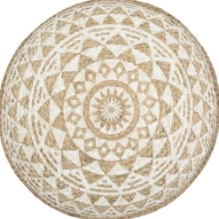 Sale vidaXL Handgjord sittpuff 45x30 cm jute Vit