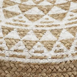 Sale vidaXL Handgjord sittpuff 45x30 cm jute Vit
