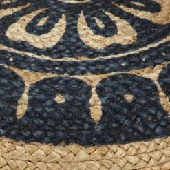 vidaXL Handgjord sittpuff blå 45x30 cm jute