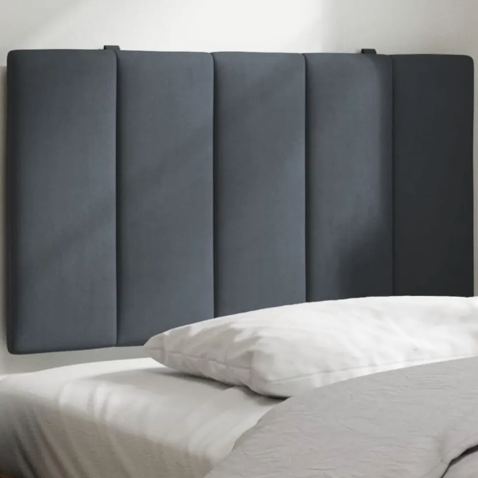 vidaXL Headboard Cushion "Hanko" Dark Grey 80 cm Velvet Mörkgrå