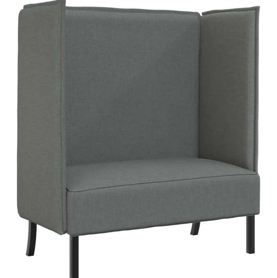 vidaXL Hög Ryggsoffa 101cm Mörkgrå tyg
