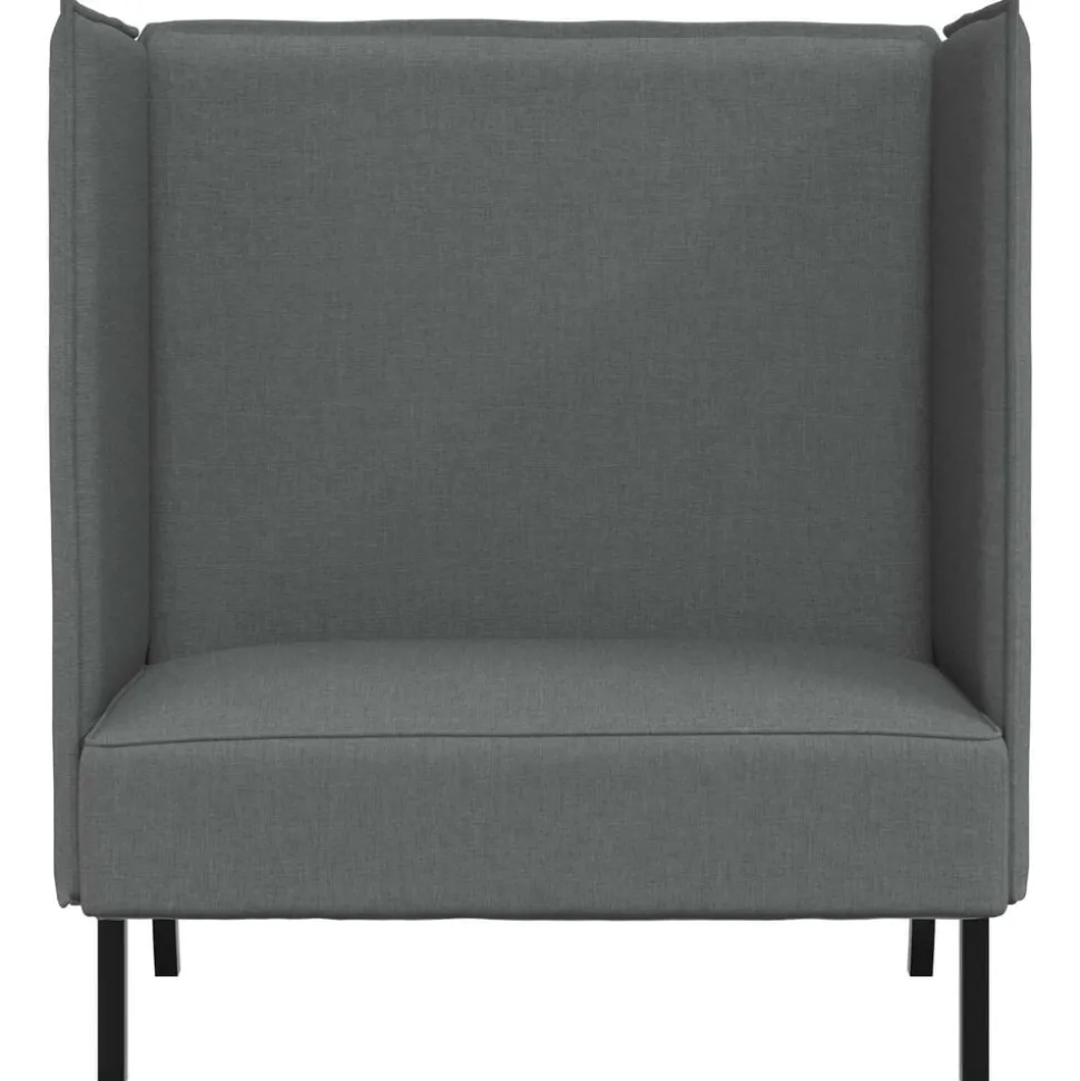 vidaXL Hög Ryggsoffa 101cm Mörkgrå tyg