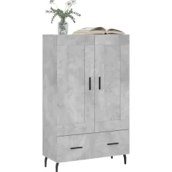vidaXL Högskåp betonggrå 69,5x31x115 cm konstruerat trä